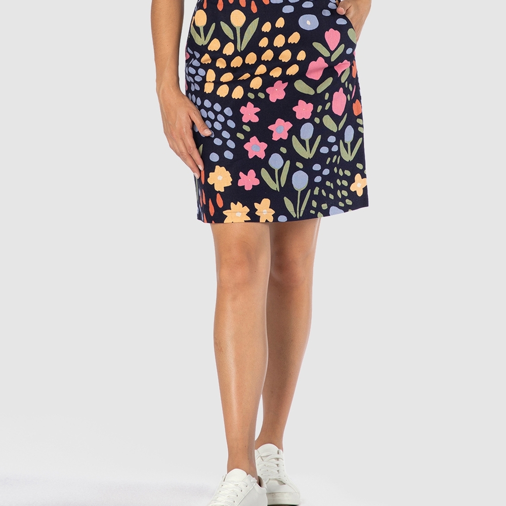 Princess Highway Floral Navy Miniskirt